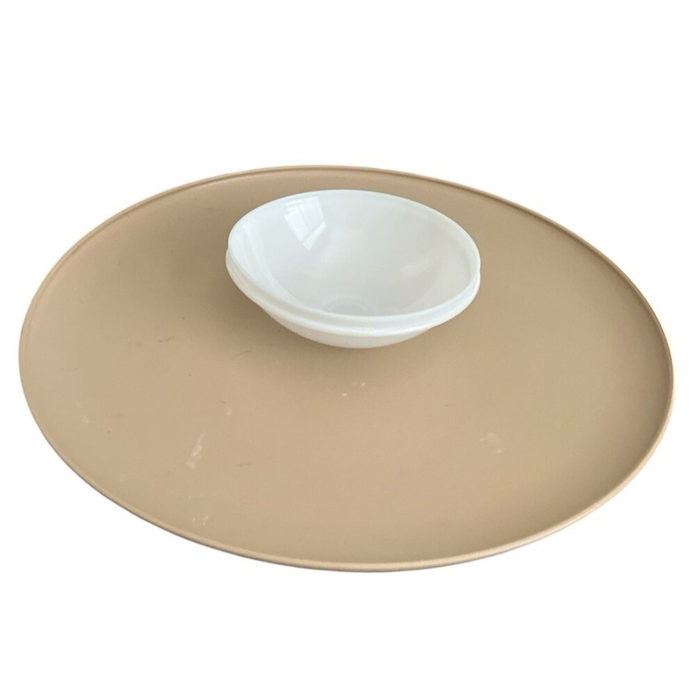 Vintage Tupperware Chip Dip Serve Tray Relish Bowl  #492-5 & Lid #238-32 Set